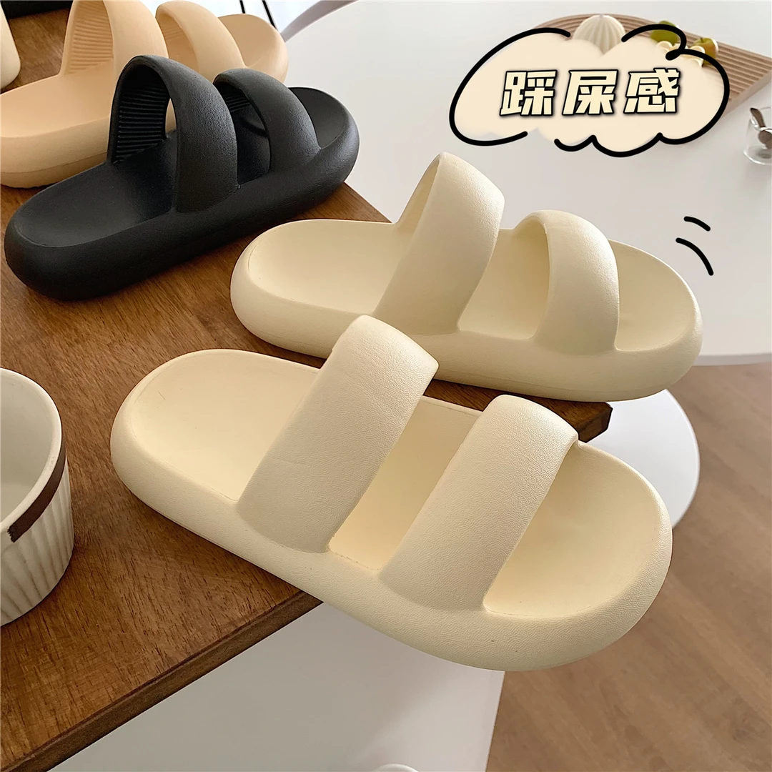 日式简约女夏EVA凉拖内外穿防滑学生软厚底个性新款双带ins凉拖鞋