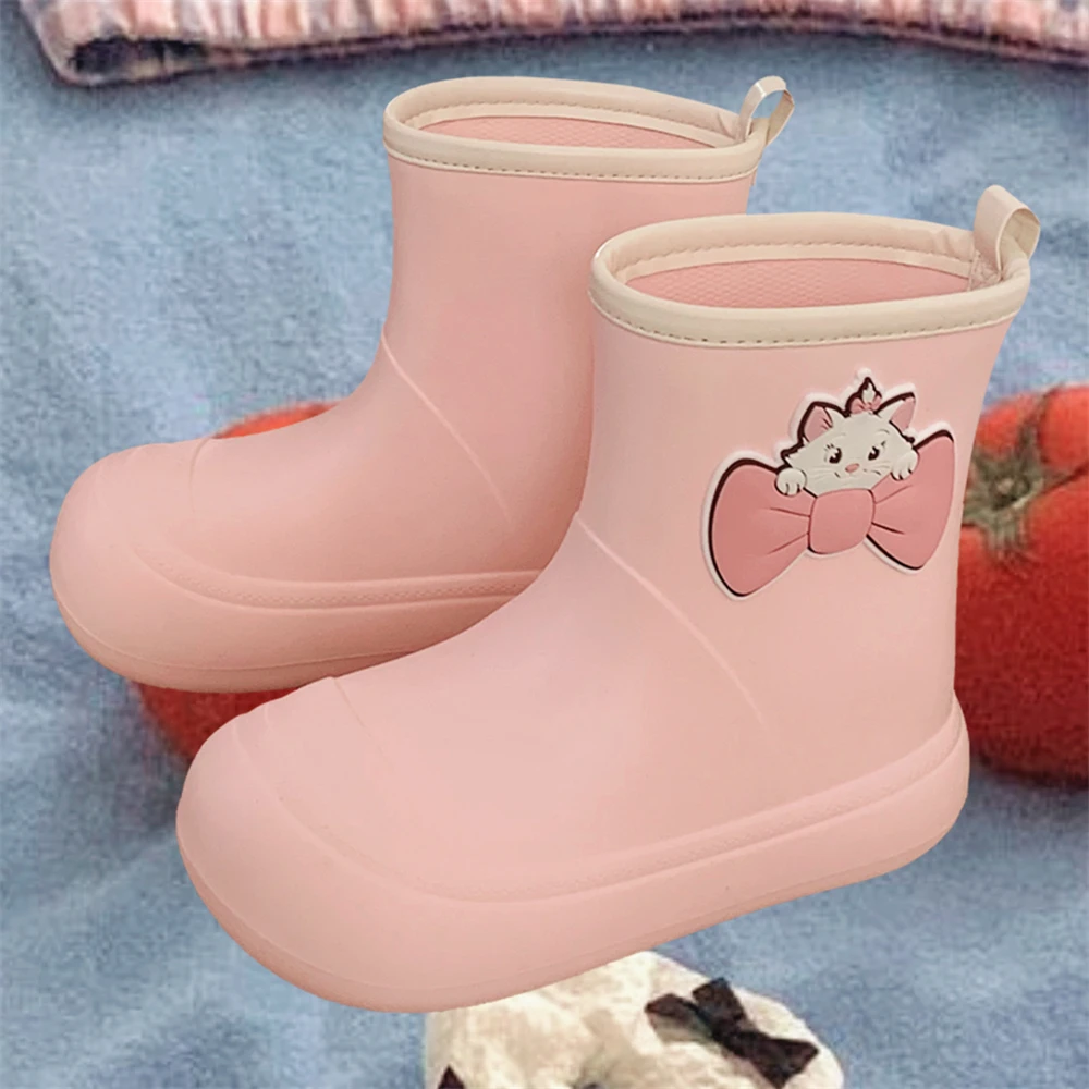 细细条 四季通用亲子防水雨靴可爱少女心玛丽猫2024新款雨鞋女士