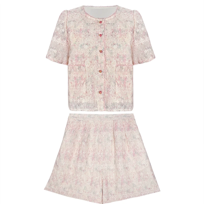 【丁姐宠粉专享】桃夭晕染蕾丝绣花套装BR08158646