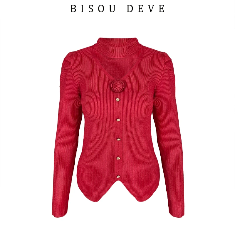 【老板娘夏天】BV21165648玫瑰立体花针织衫