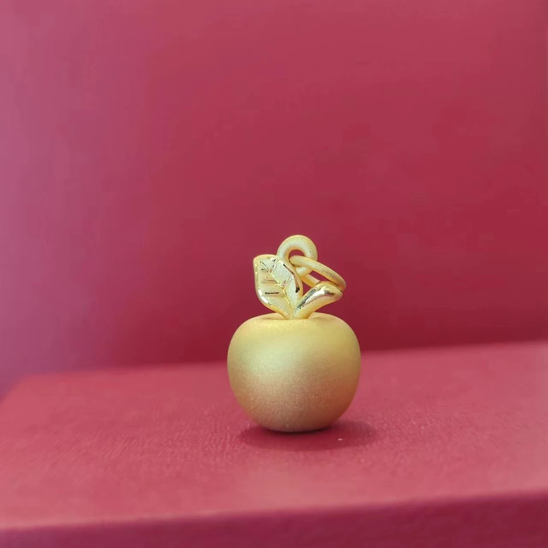 Chow Tai Seng/周大生足金苹果吊坠金苹果黄金平安果圣诞礼物首选