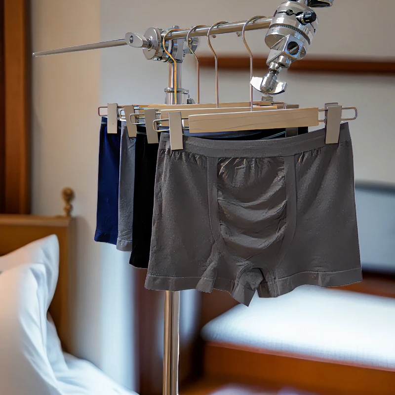 竹纤维抑菌防臭男款透气百搭夏天平角裤纯色大码宽松柔软中腰休闲