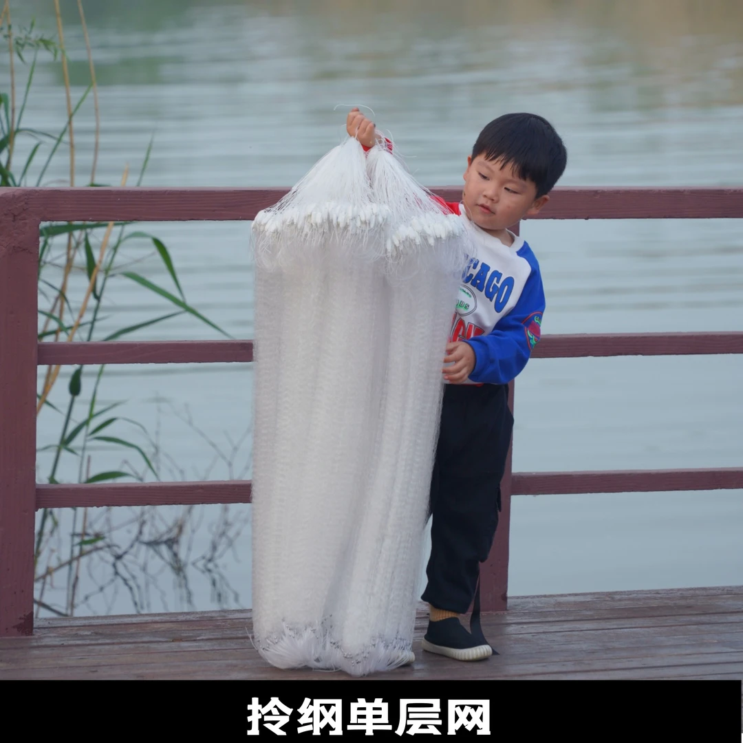 单层小鱼网餐条白条马口网粘网丝网捕鱼网沉网浮网拎纲网细丝柔丝