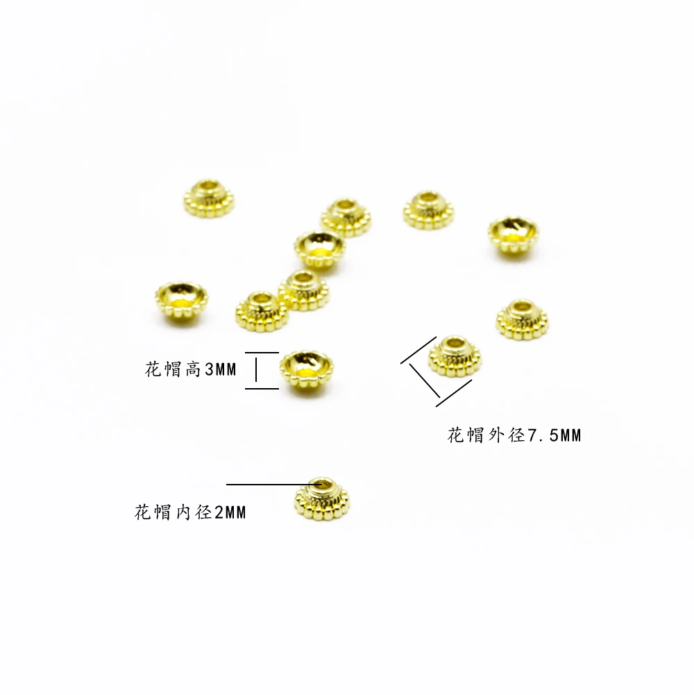 铜合金吊坠 珠宝文玩珠子花托花冒配饰手工DIY配件2.0大孔道饰品