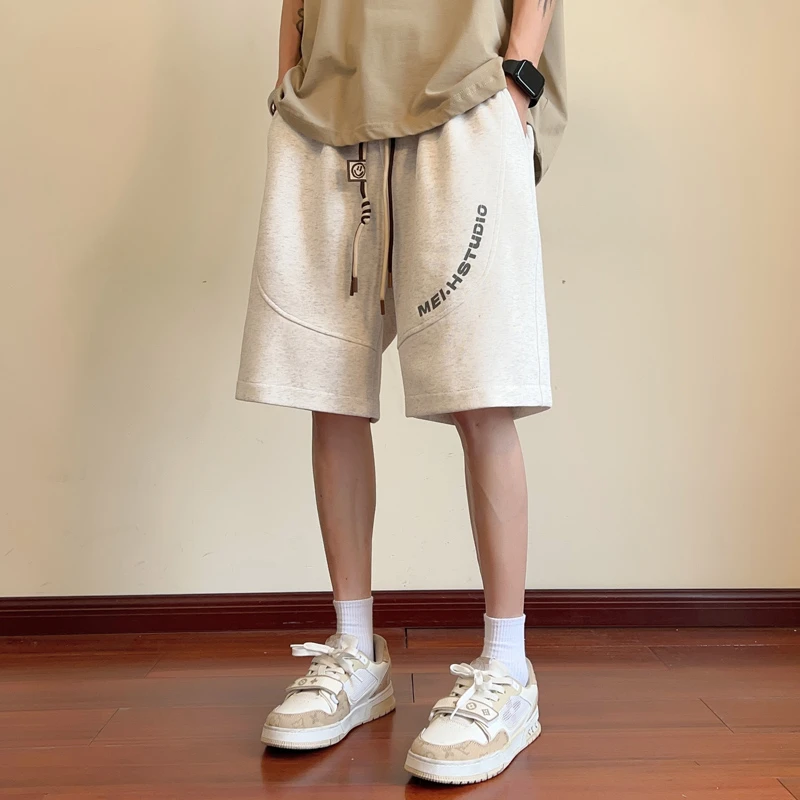 夏季新款休闲短裤男宽松休闲外穿百搭中裤直筒五分裤运动裤子男