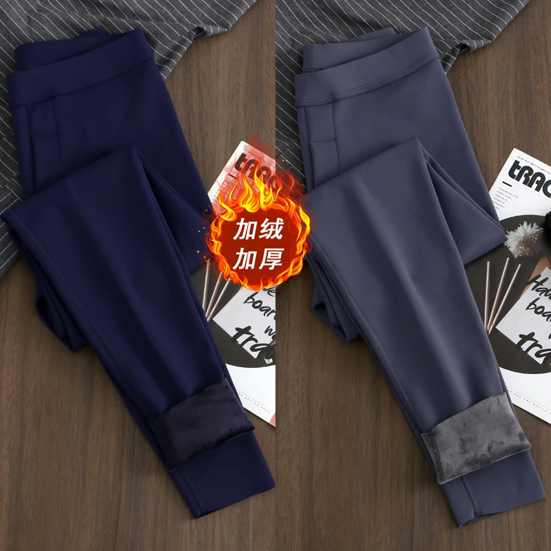 秋冬季男士秋裤加绒加厚保暖裤棉质打底裤线裤衬裤棉裤潮流居家裤
