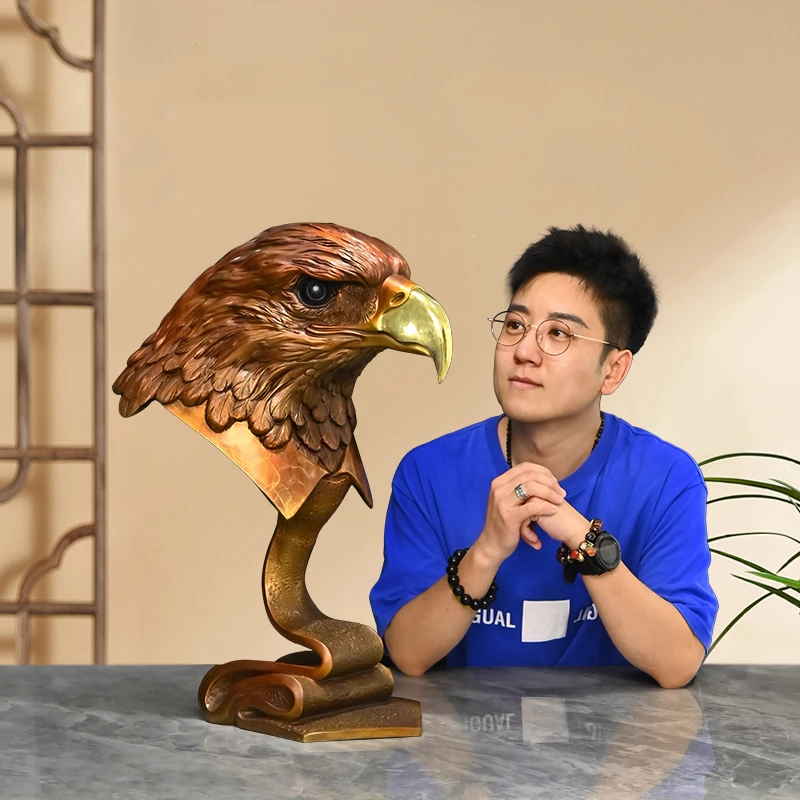 铜金岁月《精英-大号》铜摆件创意鹰头桌面家居饰品办公室老鹰摆件