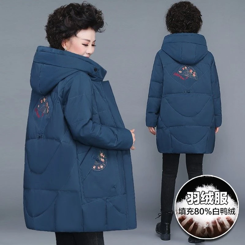 波司登新品中老年羽绒服女中长款加厚加大码冬装外套中年妈妈装清