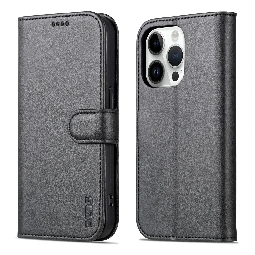 适用iPhone15翻盖式手机保护壳苹果14Pro防摔16plus全包17Pro皮套