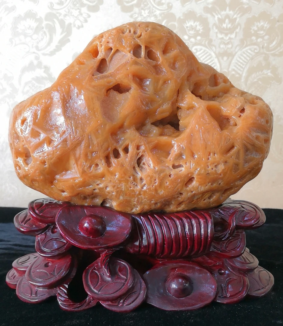 直播间链接，黄蜡石，观赏石摆件，原石手玩摆件，个性居家奇石摆件