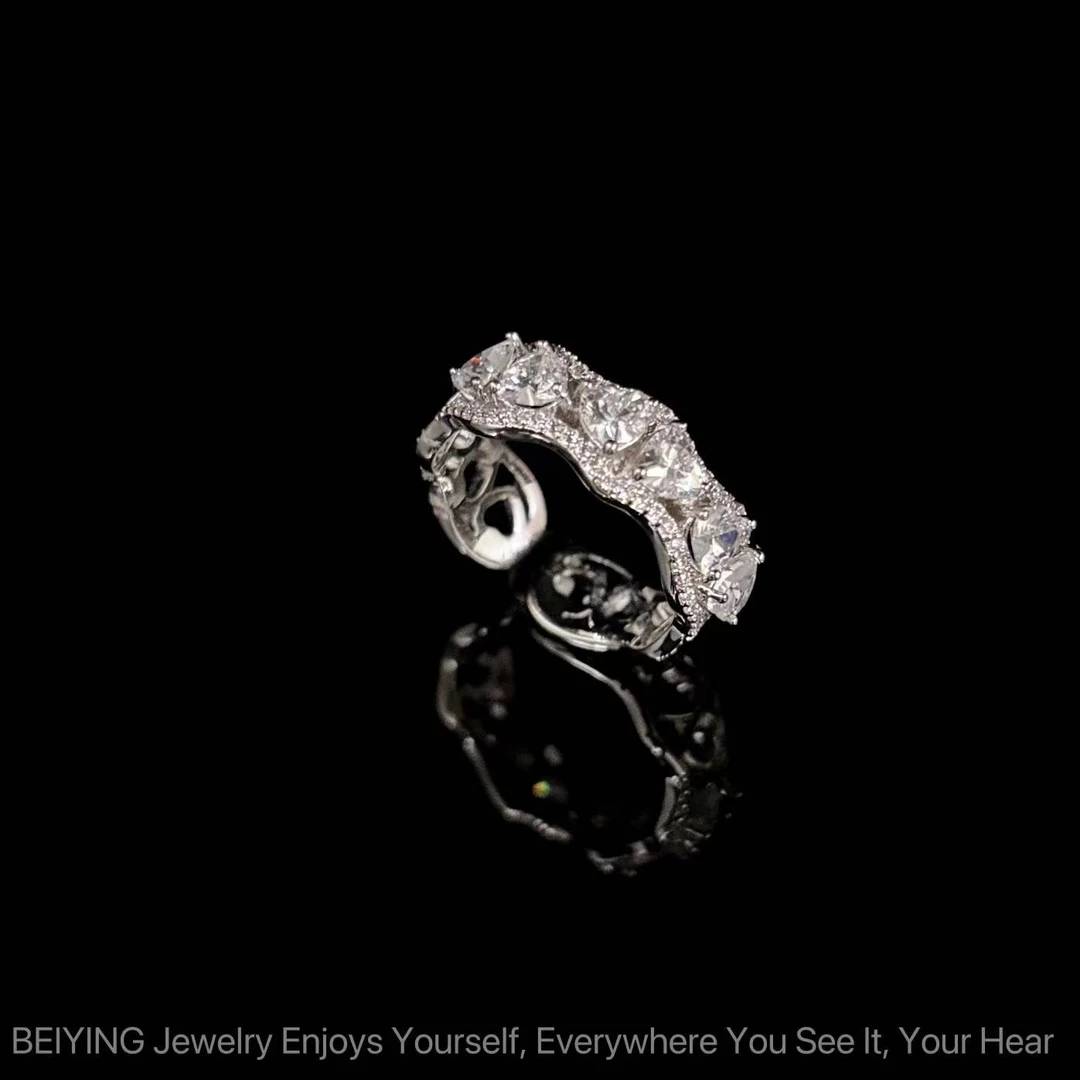 铜合金合成锆石戒指 2025新款C3280【波浪双层爱心】BARA BOX戒指