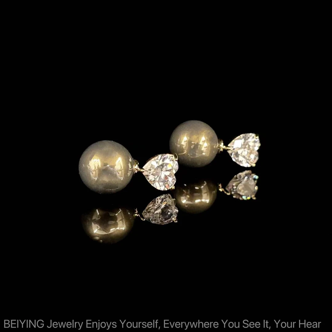 铜合金合成锆石耳饰 镀k金 25新款C4384【高级灰调】BOBAOLI 耳钉