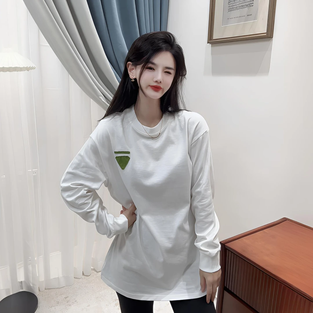 【三角标】纯棉高品质长袖内搭室内卫衣宽松大版印花圆领打底