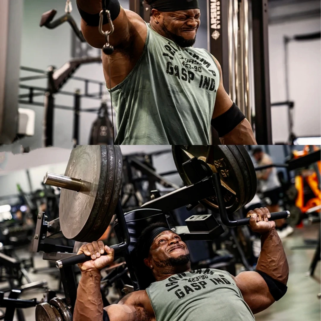 原版 盖世 铁营系列3.0运动健美健身做旧无袖坎肩欧码短袖背心