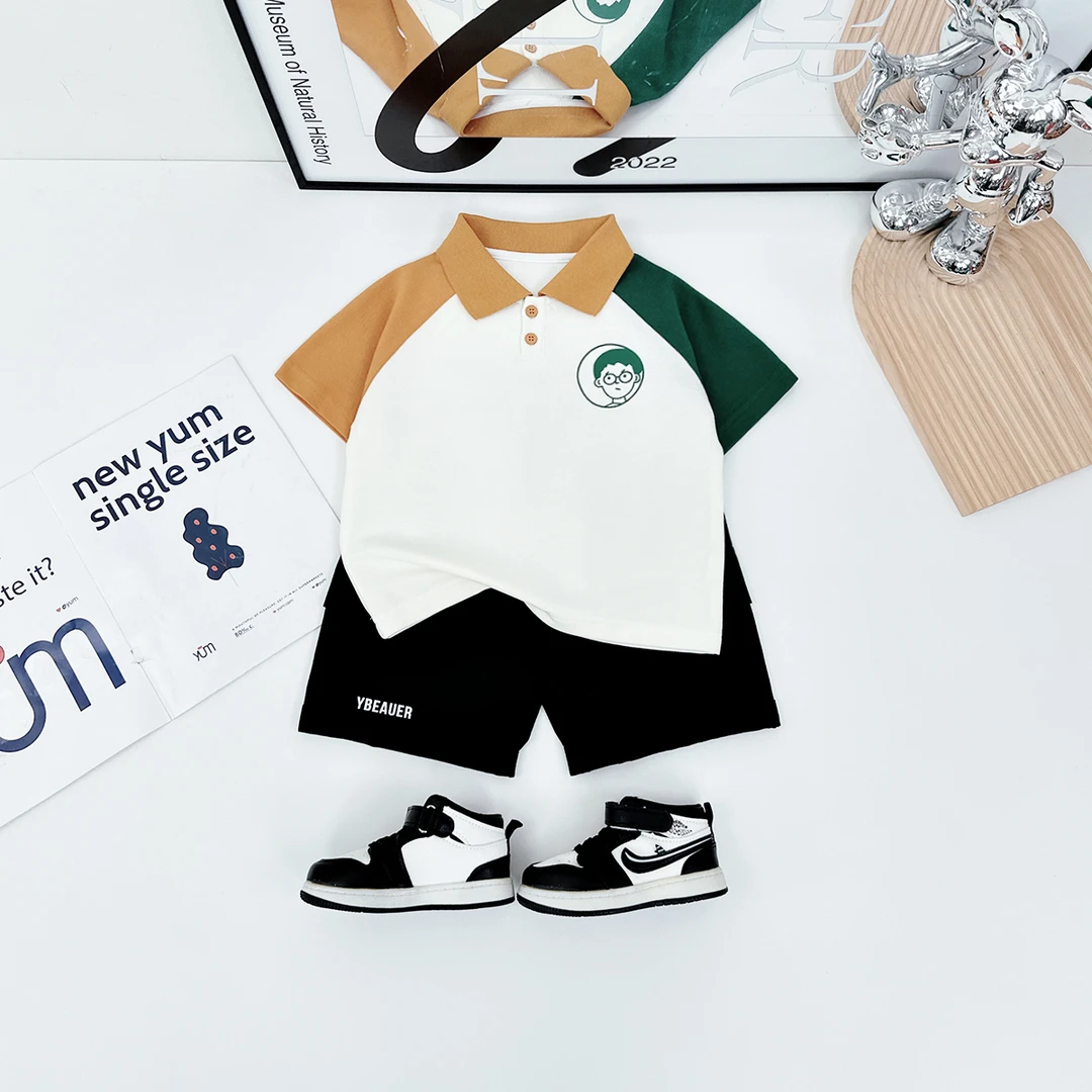儿童夏装短袖修身POLO衫男童T恤2024新款 D-AY24092 悠悠童话童装