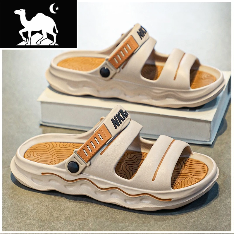 东方骆驼凉鞋男夏季外穿青少年大码46运动踩屎感两用开车沙滩拖鞋