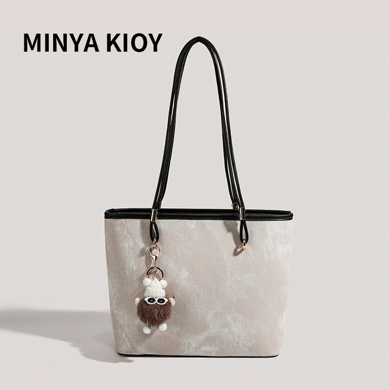 墨色之境托特包包女2024新款休闲大容量百搭小众质感通勤单肩大包