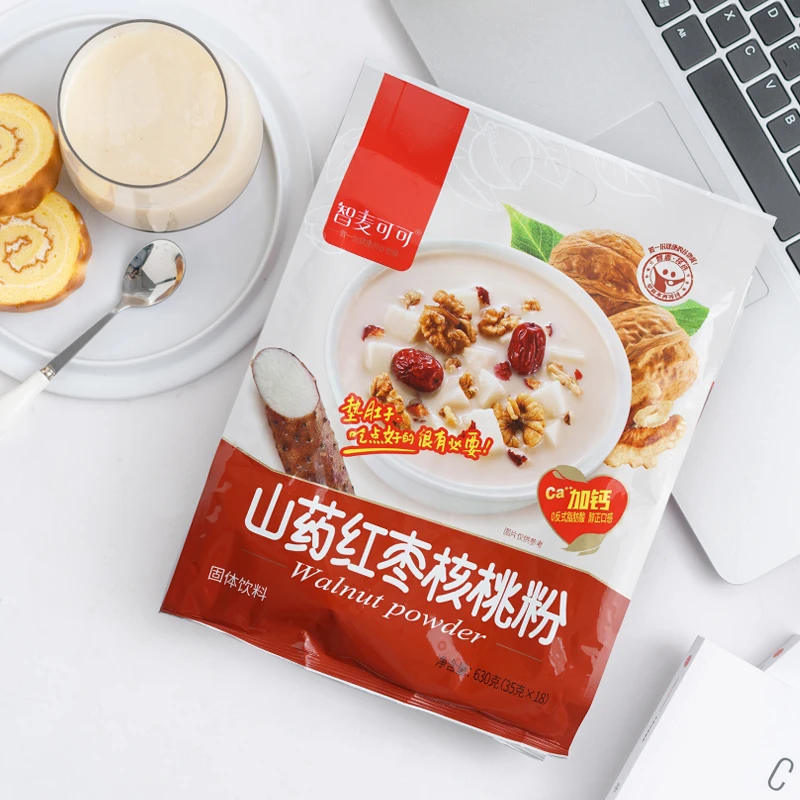 智麦可可山药红枣核桃粉加钙600g独立包装小袋早餐即食冲饮