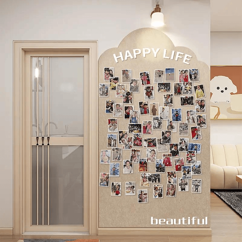 MT照片墙装饰创意毛毡墙贴毛毡板相片墙感墙面软木板墙上展示板