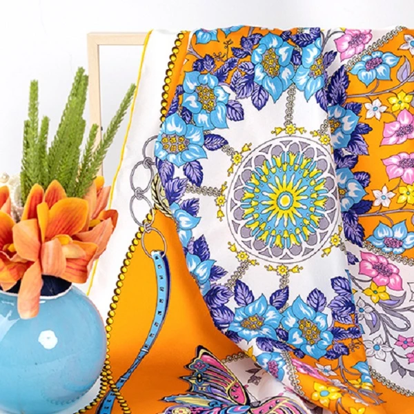 罗家雅岸之境真丝大方巾88*88cm居家日用