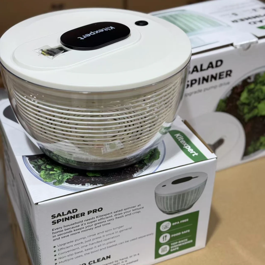 出美国沙拉脱水器蔬菜甩干机居家日用-黑白