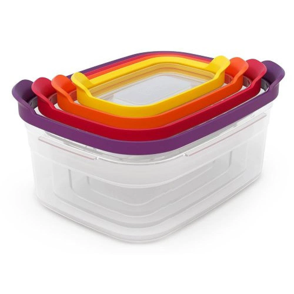 英国J家彩虹保存容器彩色4件套保鲜盒密封收纳盒居家日用