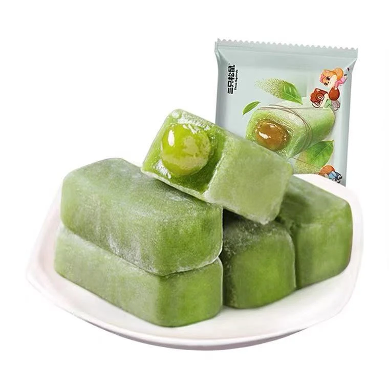 三/只/松/鼠 和风麻薯爆浆休闲零食糕点心抹茶味即食产品