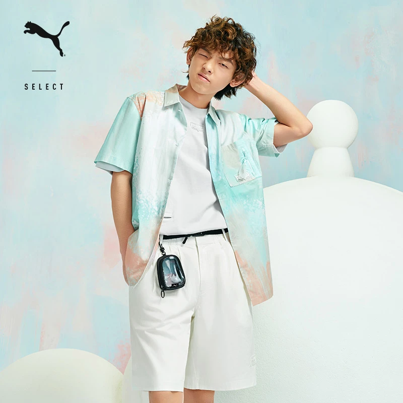 PUMA彪马夏季男女款泡泡玛特联名款宽松衬衫SKULLPANDA 534817