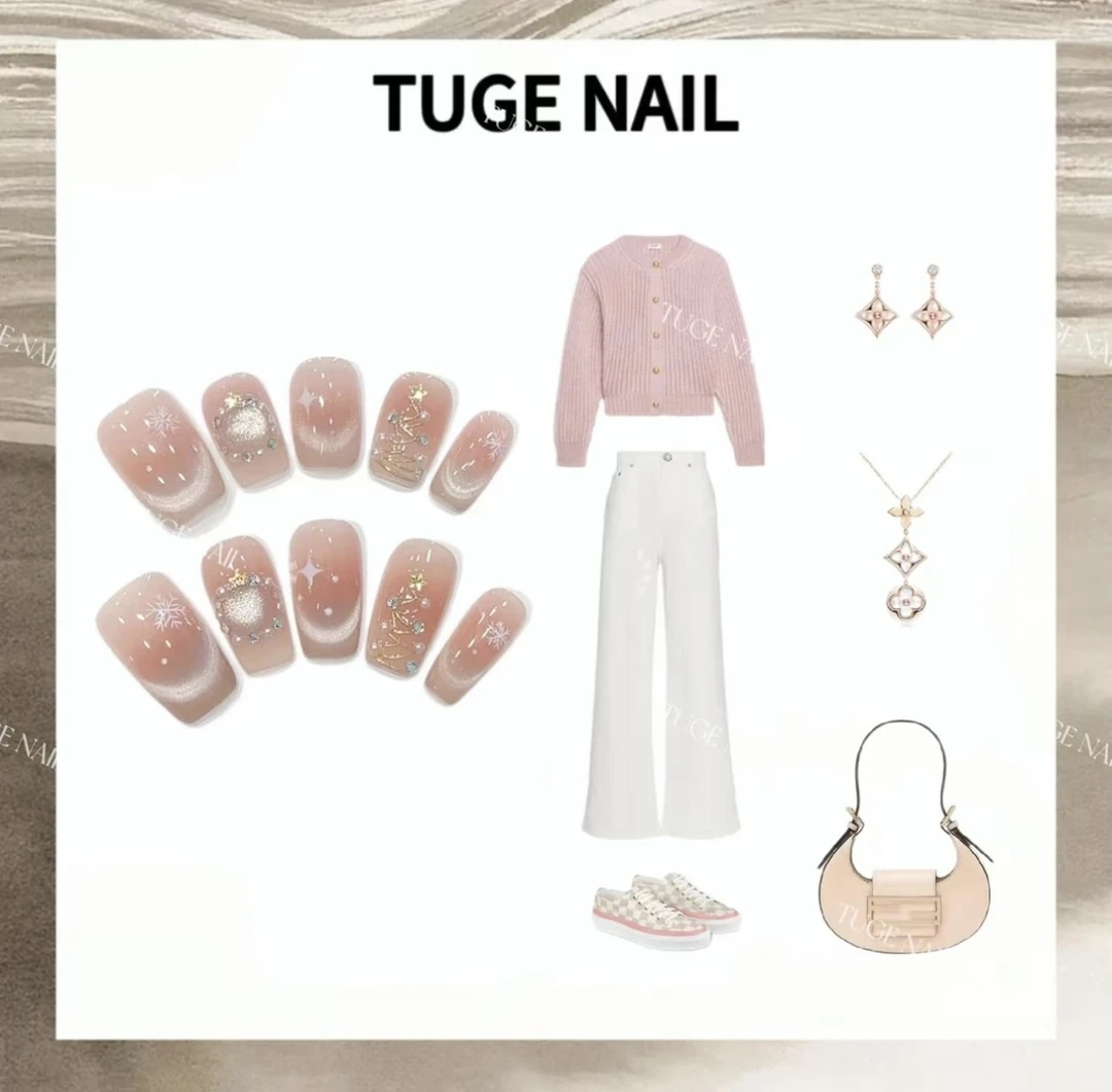 TugeNail“圣诞礼物”-圣诞限定冬日气质显白可拆卸穿戴甲1166