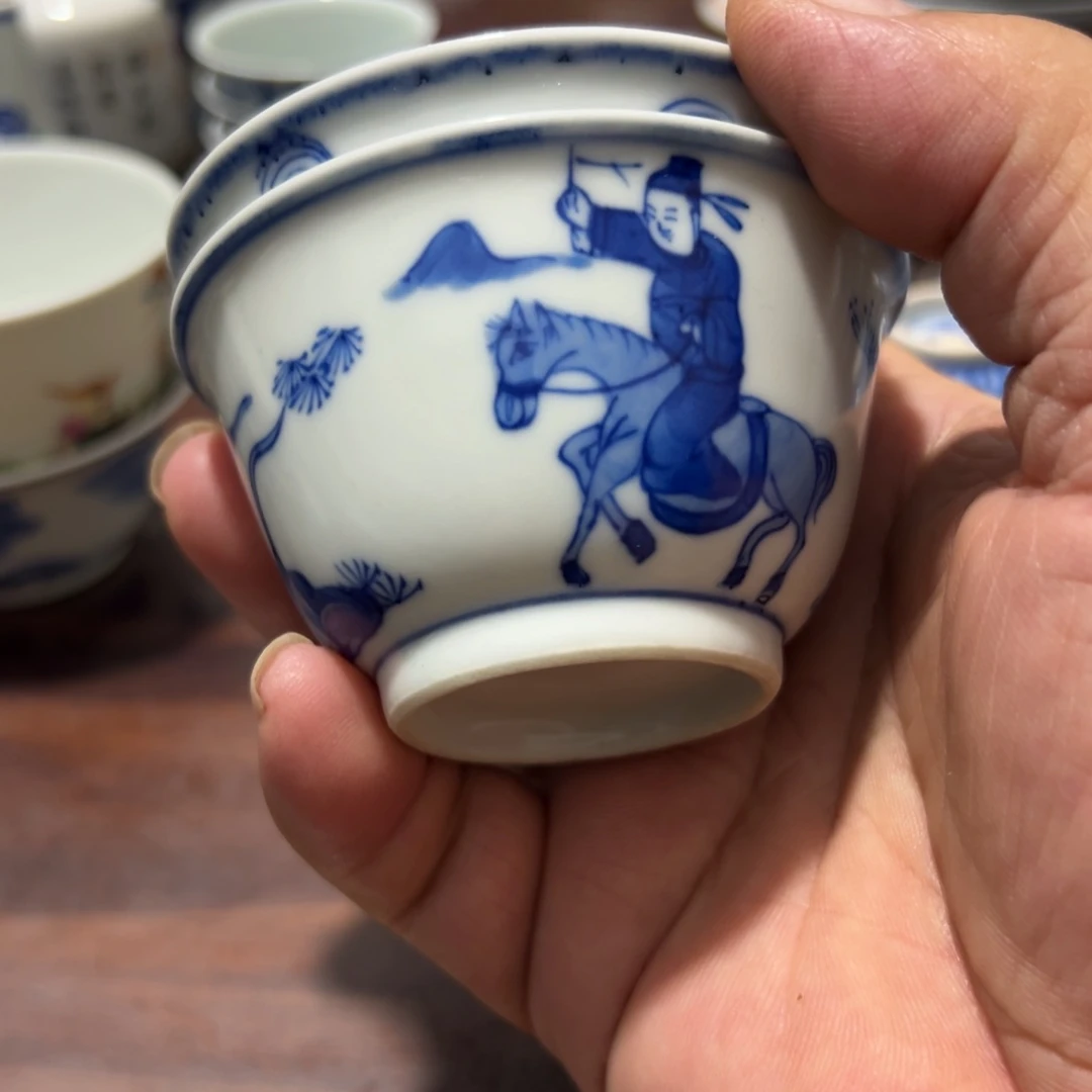 用****8青花瓷器茶杯套装
