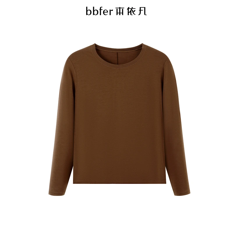 本依凡四季通用女长袖T恤SQSTX0079圆领多色基础版上衣牛油果百搭
