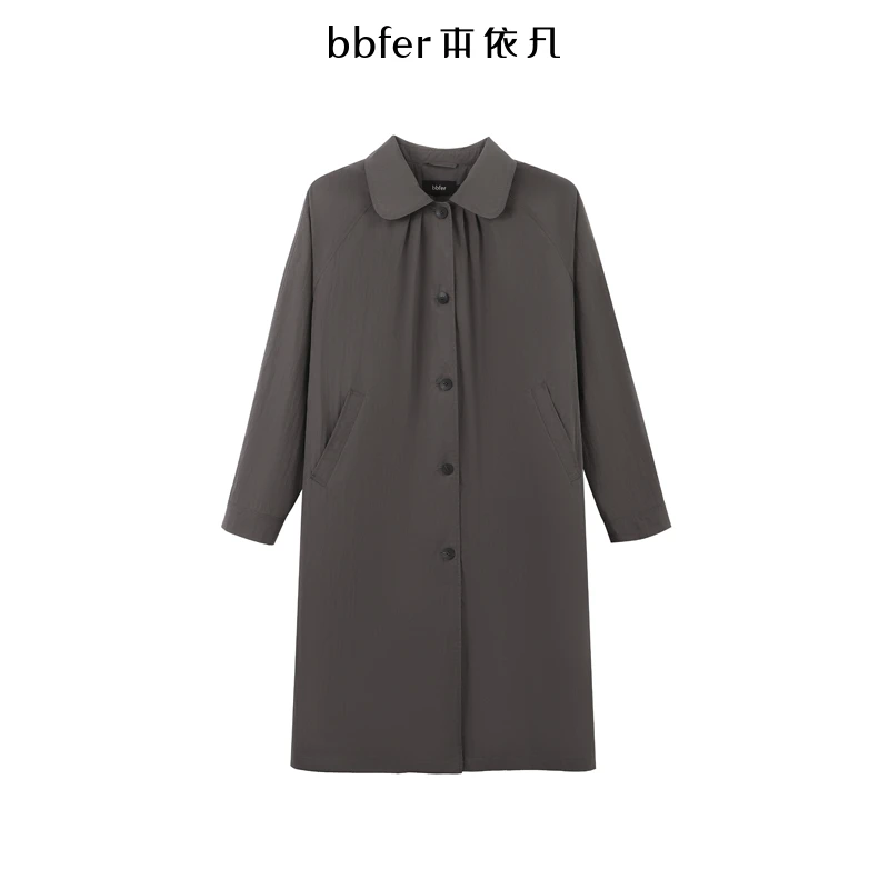 本依凡24年秋娃娃气质高级大衣长款风衣STFFF0053外套女显瘦