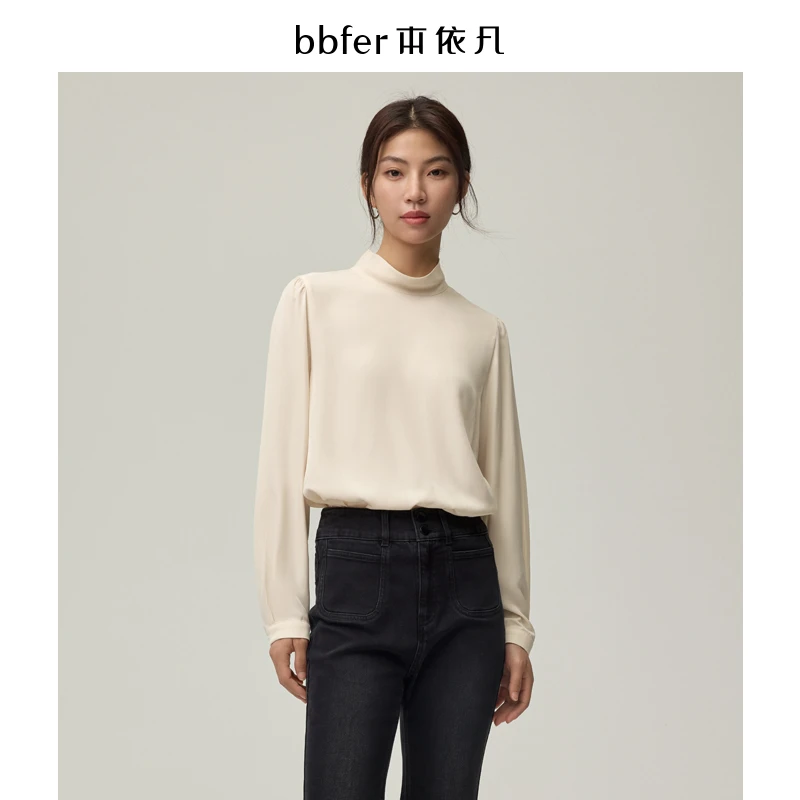 本依凡冬季衬衫SSSCY0142女加厚套头衬衣基础百搭叠穿长袖保暖