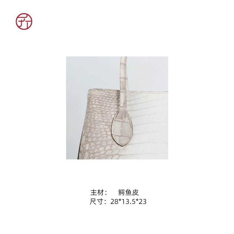 匠人乔皮具【鳄鱼喜马白妈咪包】大号时尚百搭女士真皮单肩斜挎包