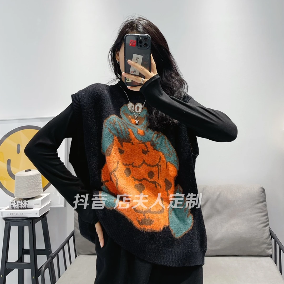 【店夫人定制】2023秋冬新品 新款芝麻街卡通百搭宽松马甲