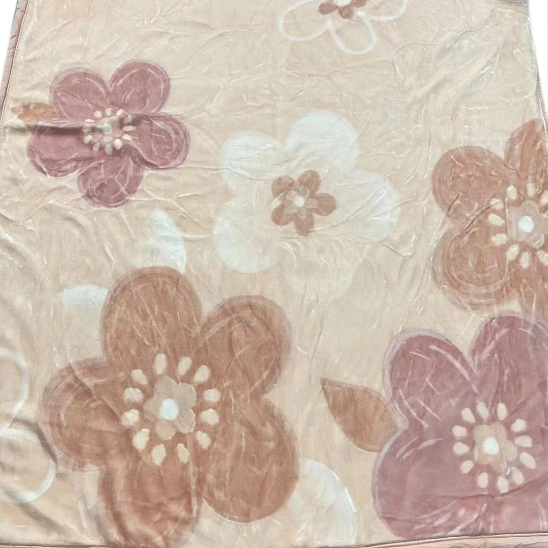 150*200CM 粉色暗花 盖毯午睡毯多功能卧室欧式加厚奶绒