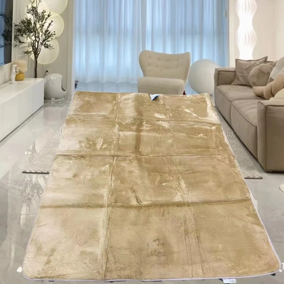 150*200绒 棕色纯色  地垫  客厅房间用  四季可用地毯家用毛绒