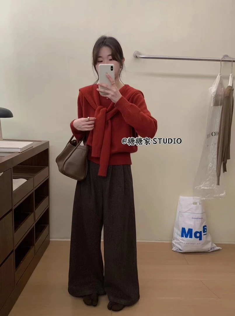 十三行披肩毛衣两件套