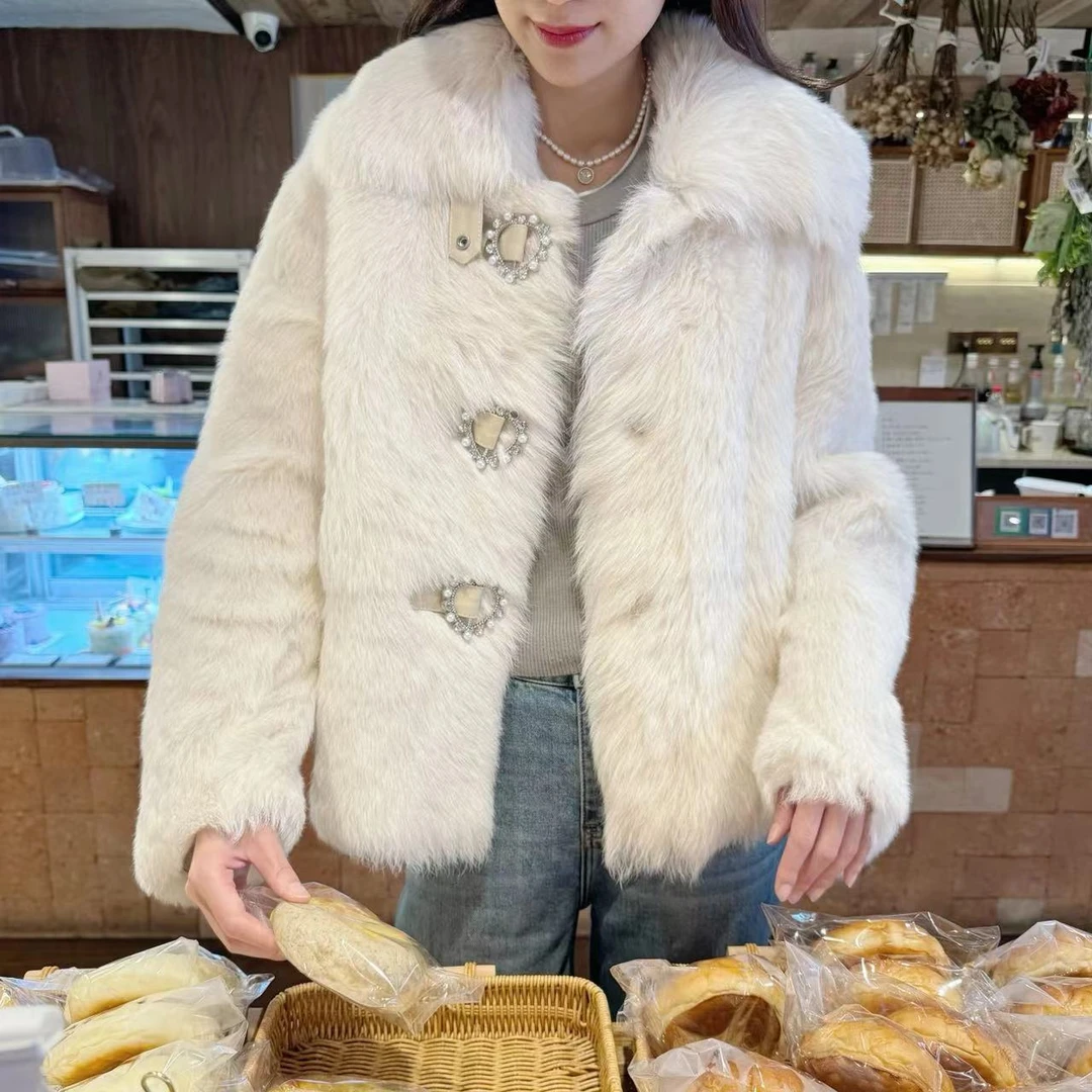 Clophilos“瑞士雪季”托斯卡纳皮毛一体皮草外套23920