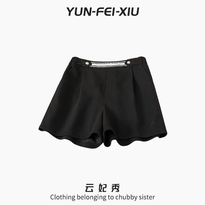 云妃秀大码女装短裤时尚休闲高腰显瘦气质减龄百搭A字裤秋冬22102