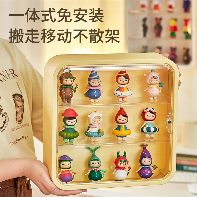 盲盒收纳展示架挂墙上透明泡泡玛特娃娃公仔防尘手办展示盒壁挂式