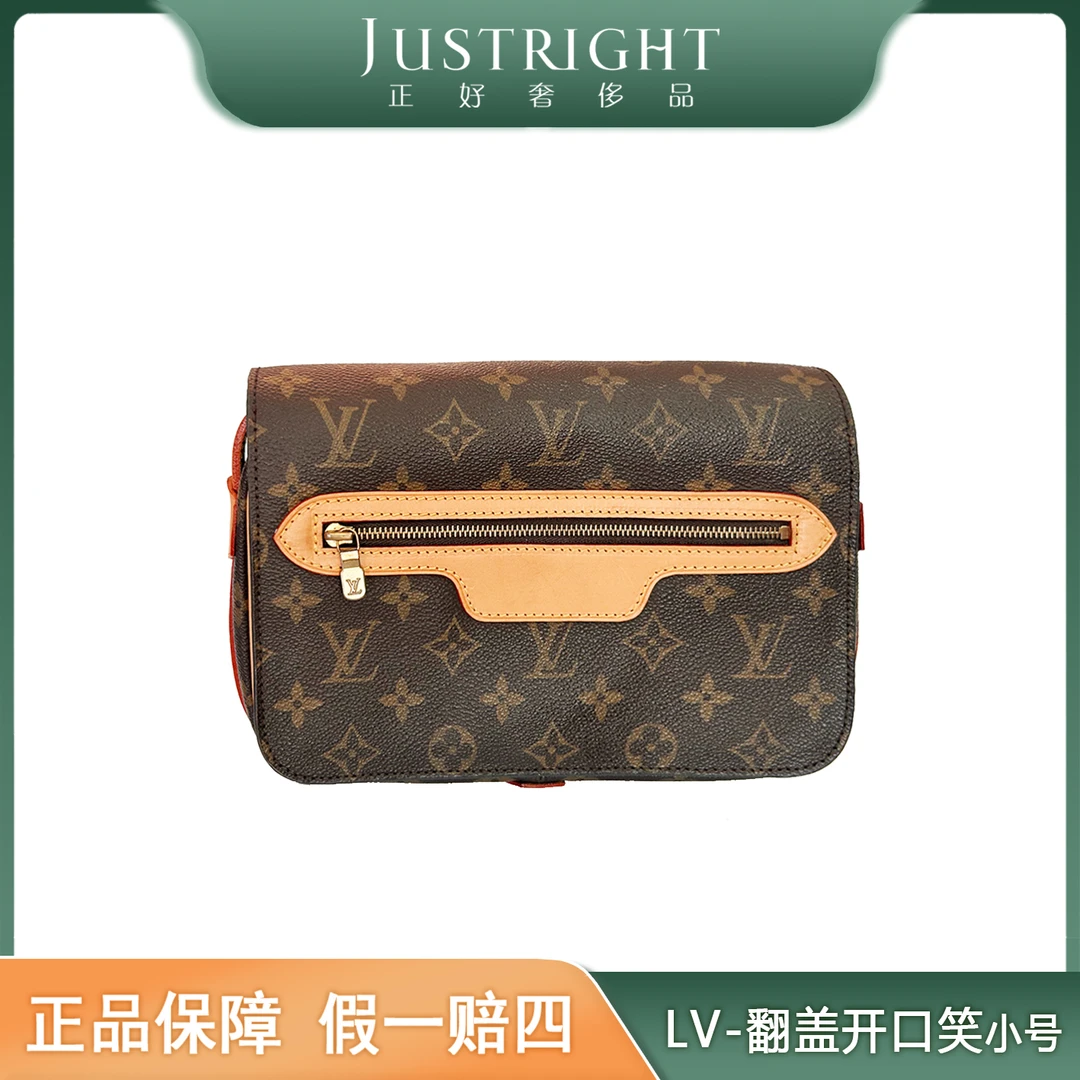 95新 LouisVuitton/路易威登 翻盖开口笑/秋千包/中古/植鞣革后换