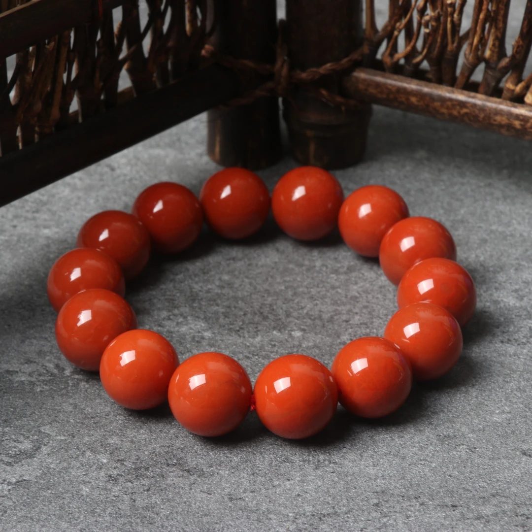 【蚂蚁珠宝】高品精美南红玛瑙16mm左右圆珠手串一条n691