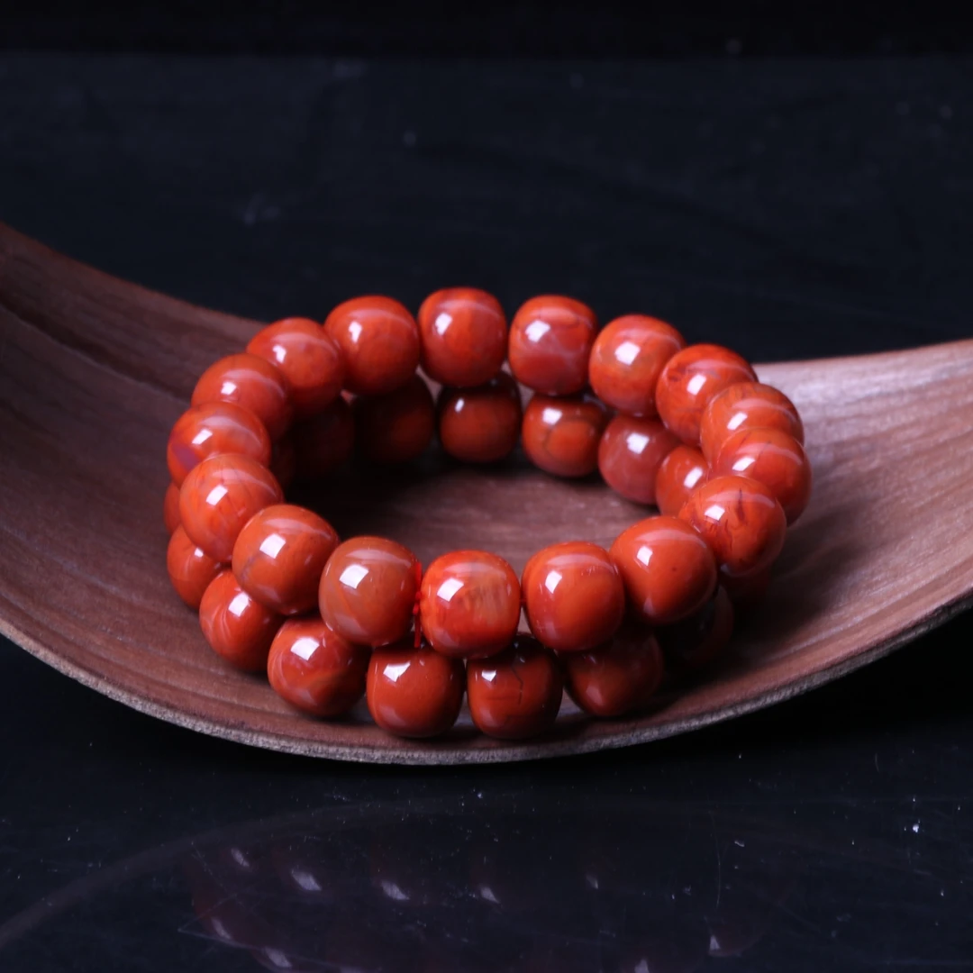 【蚂蚁珠宝】南红玛瑙13mm左右老型珠手串一条n753（多样性发其一）