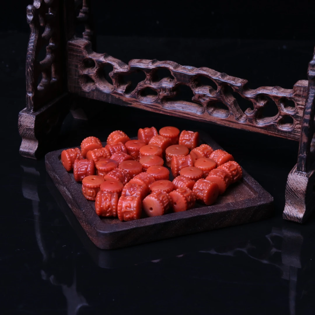 【石语珠宝】南红玛瑙雕刻12mm左右六字真言一个P543（多样性发其一）