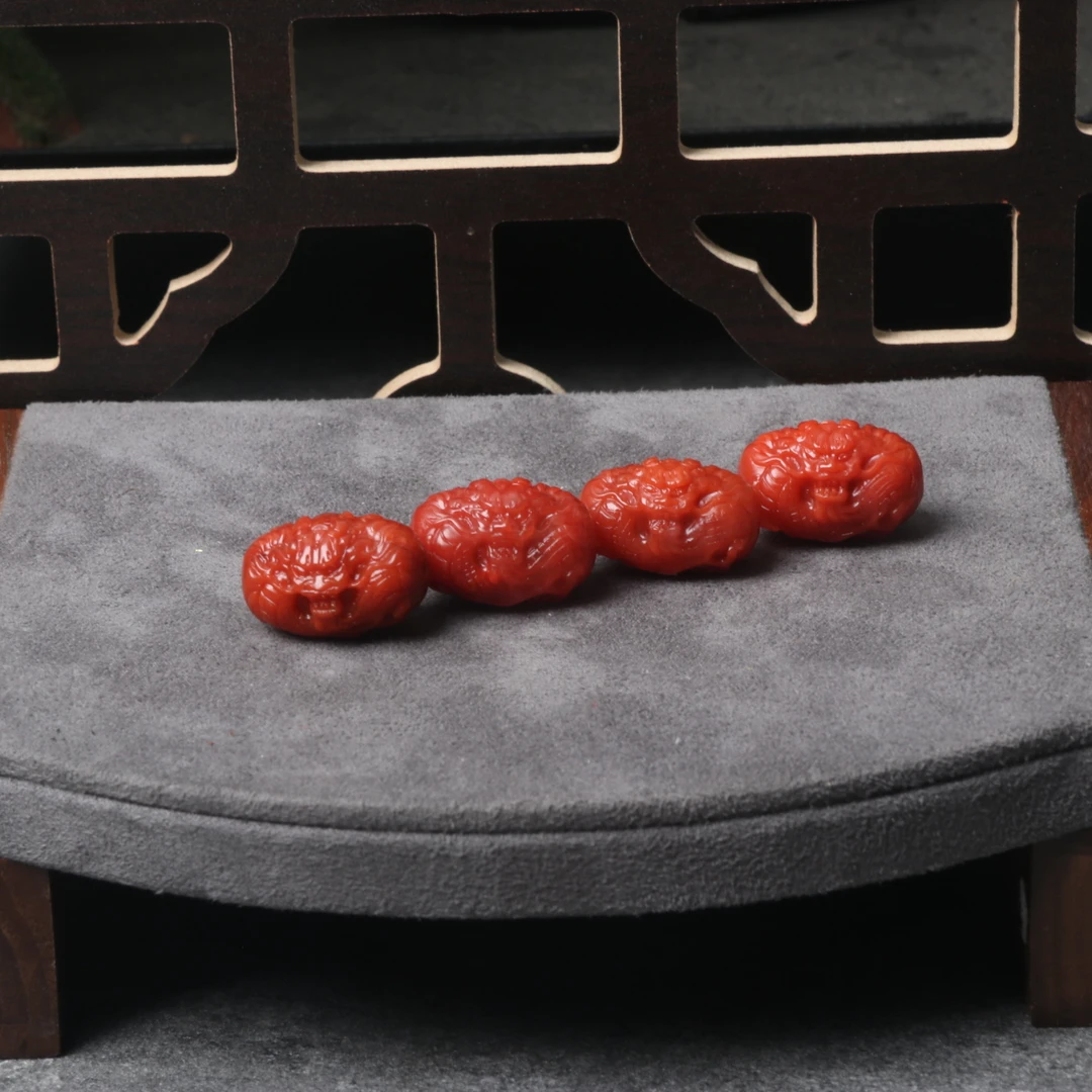 【蚂蚁珠宝】南红玛瑙精工雕刻11mm左右龙桶珠配饰一颗P840