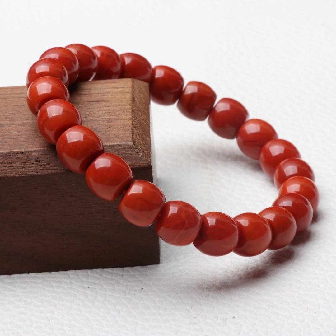 【蚂蚁珠宝】高品精美南红玛瑙9mm左右直切手串一条2C104