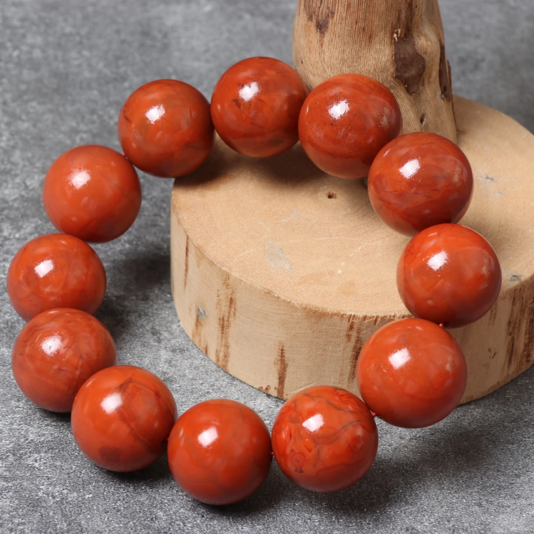 【蚂蚁珠宝】南红玛瑙19mm左右圆珠手串一条n618