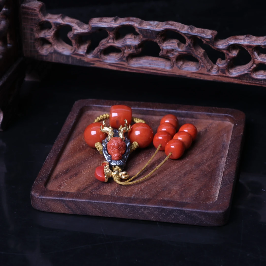 【蚂蚁珠宝】高品精美南红玛瑙DIY南红三通套装配饰一个d707