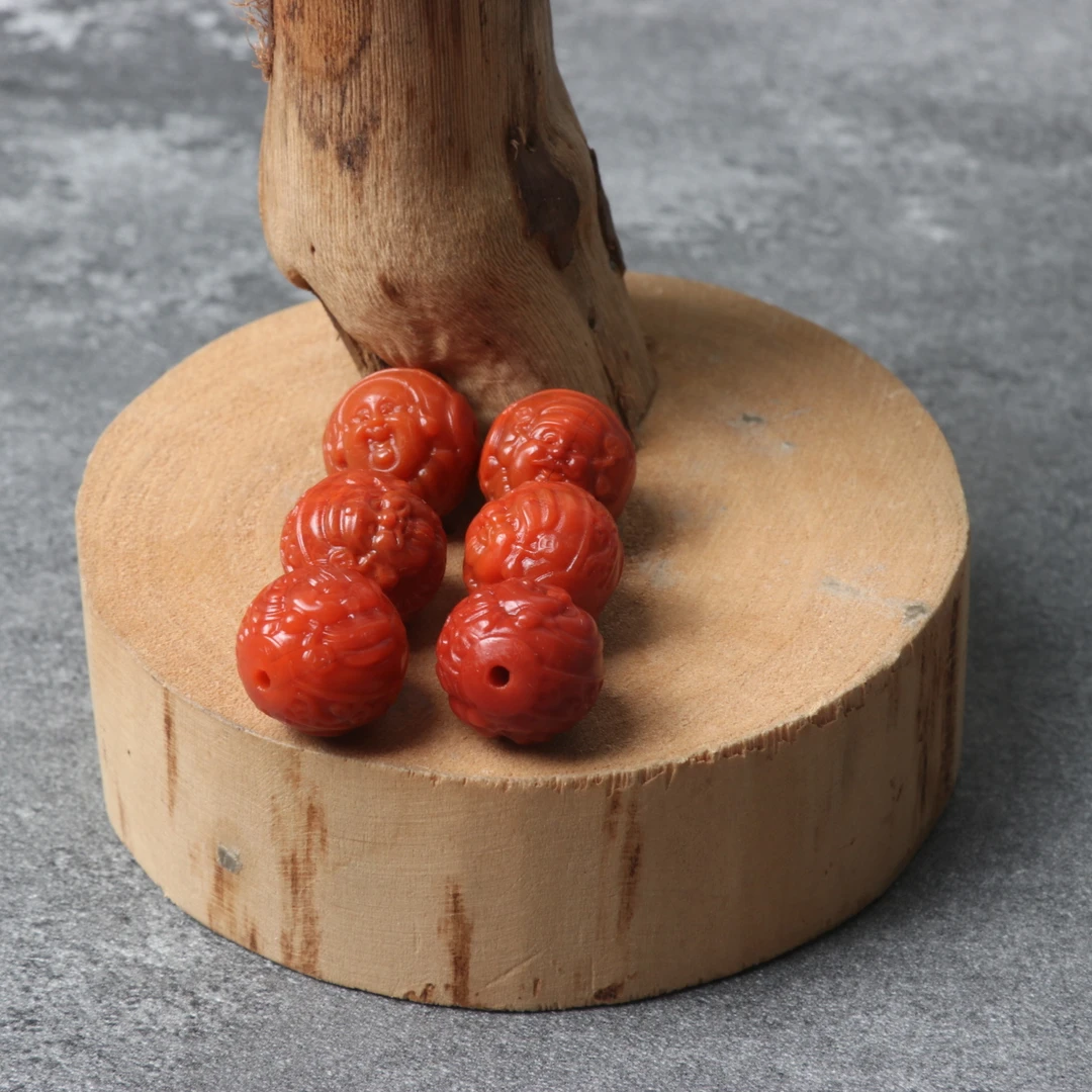 【蚂蚁珠宝】南红玛瑙12-13mm左右雕刻财富一生配饰一个v149